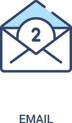 email concept 2 colored icon simple line element vector image