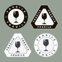 fragile handle with care packaging symbol use vector image
