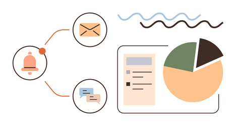 notification management system with chart email vector image