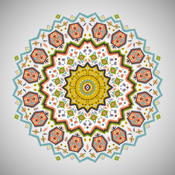 ornamental round colorful pattern in aztec style vector image