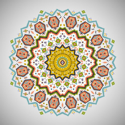 ornamental round colorful pattern in aztec style vector