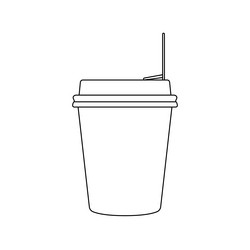 Paper cup silhouette black and white icon design Vector Image