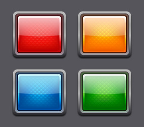 set of realistic color glossy buttons vector image