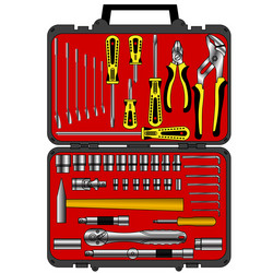 tools in a box vector image