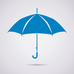 Blue umbrella icon or parasol brolly Royalty Free Vector