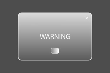 warning message frame of ground glass computer vector