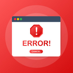 window operating system error warning vector image