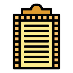 yellow clipboard with paper showing horizontal vector image