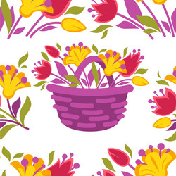 background seamless pattern with spring vector