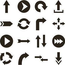 bundle arrows set icons vector image