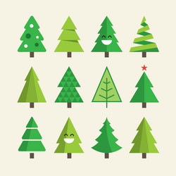 Cartoon christmas trees Royalty Free Vector Image