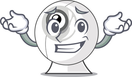 grinning webcam on the computer table character vector image