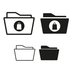 secure folder icons document privacy concept vector image