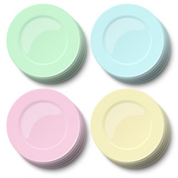 set empty classic plates dishes different vector image