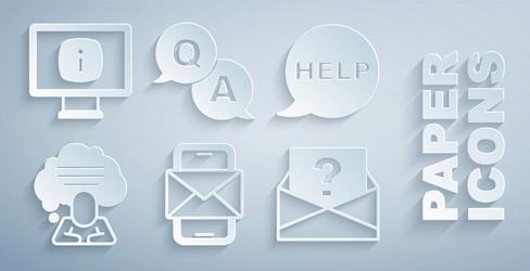 set mobile and envelope speech bubble with text vector image