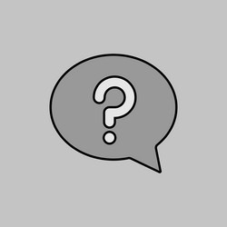 speech bubble with question mark grayscale icon vector