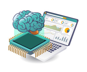 artificial intelligence data analysis vector image