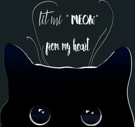 black night cat vector