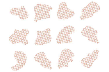 blobs fluid shapes with zig zag lins set vector image