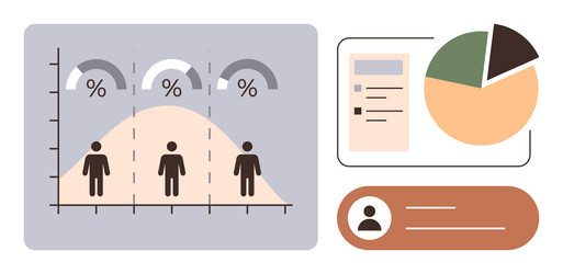 data analysis with demographic chart percentage vector image