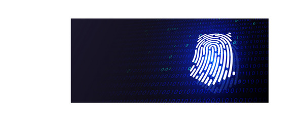 Future security technology white fingerprint scan vector