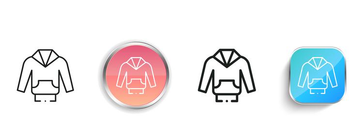 hoodie icon thin linear regular and button style vector image