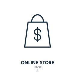 Online store icon shop e-commerce shopping bag vector