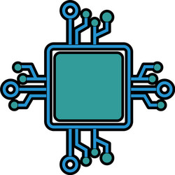 Processor circuit isolated icon Royalty Free Vector Image