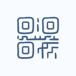 Qr code sketch icon vector
