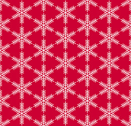 Red Snowflake Seamless Pattern vector image