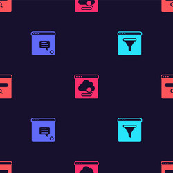 set browser window new chat messages notification vector image
