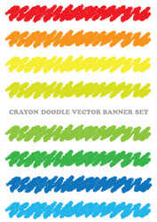 Set colorful crayon design elements vector