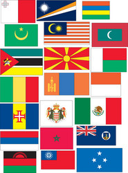 set of 21 flags countries started with m vector image