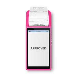 3d nfc payment machine with approved status vector image