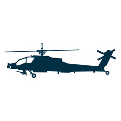 Attack Helicopter Silhouette Vector Image