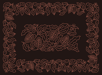 Cocoa Bean Frame - Square Chocolate Motif vector image