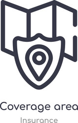 coverage area outline icon isolated line from vector image