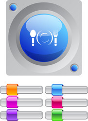 dinner color round button vector