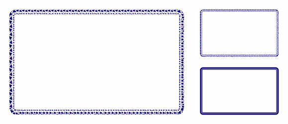 Double rounded rectangle frame composition icon vector