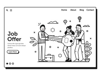 Job application form web page landing template vector