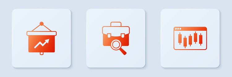 set work search board with graph and browser vector image