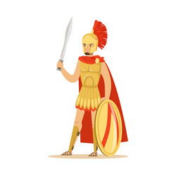 Spartan Warrior with Red Cape Vector Image