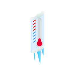 thermometer icon isometric 3d style vector