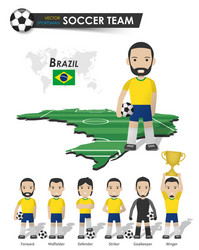 brazil national soccer cup team football player vector