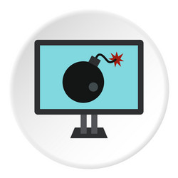 Computer hacking icon flat style vector