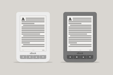 E-book reader or tablet computer mockup black vector