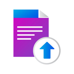 file icon with upload gradient style vector image