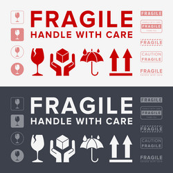 fragile handle with care packaging symbol use vector image