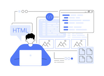 html coding isolated cartoon vector image