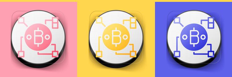 isometric blockchain technology bitcoin icon vector image
